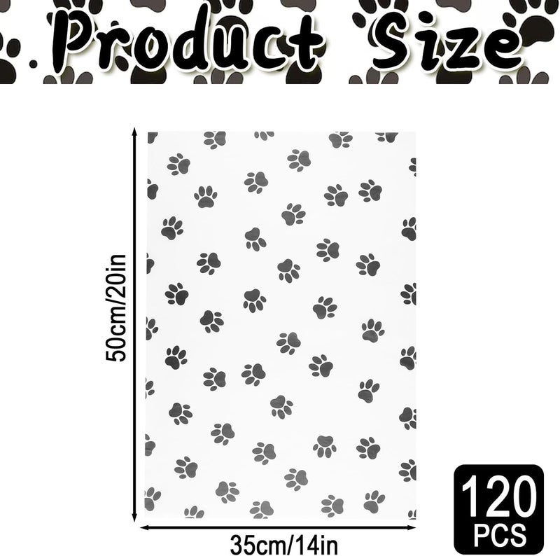Ethanberg 120 Sheets Gift Wrapping Tissue Paper Bulk, Black Dog Paw Print Tissue Paper for Gift Bags, Decorative Art Papers for DIY Crafts Wedding Birthday Baby Showers Holiday Party Decor, 20x14 Inches - Image 2